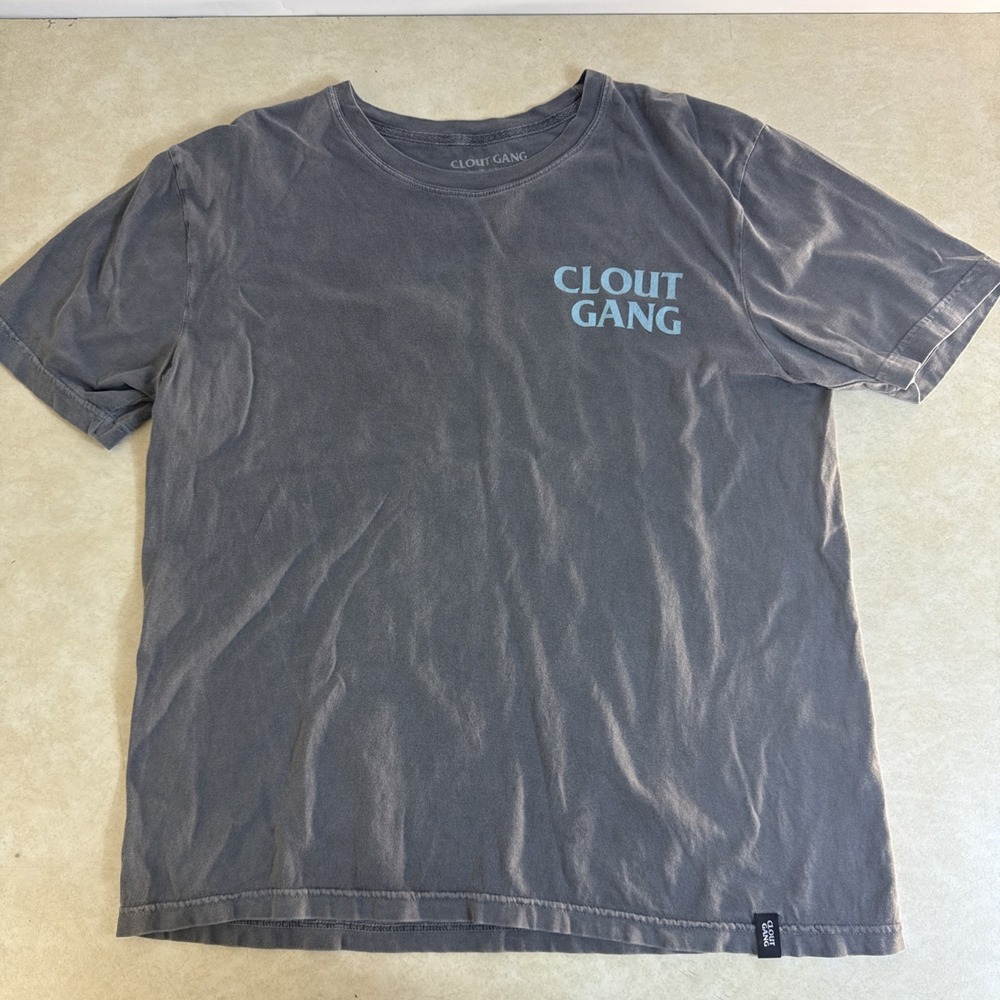 Clout Gang Mens Flowers on The Razor Wire Short Sleeve Shirt Gray Size M